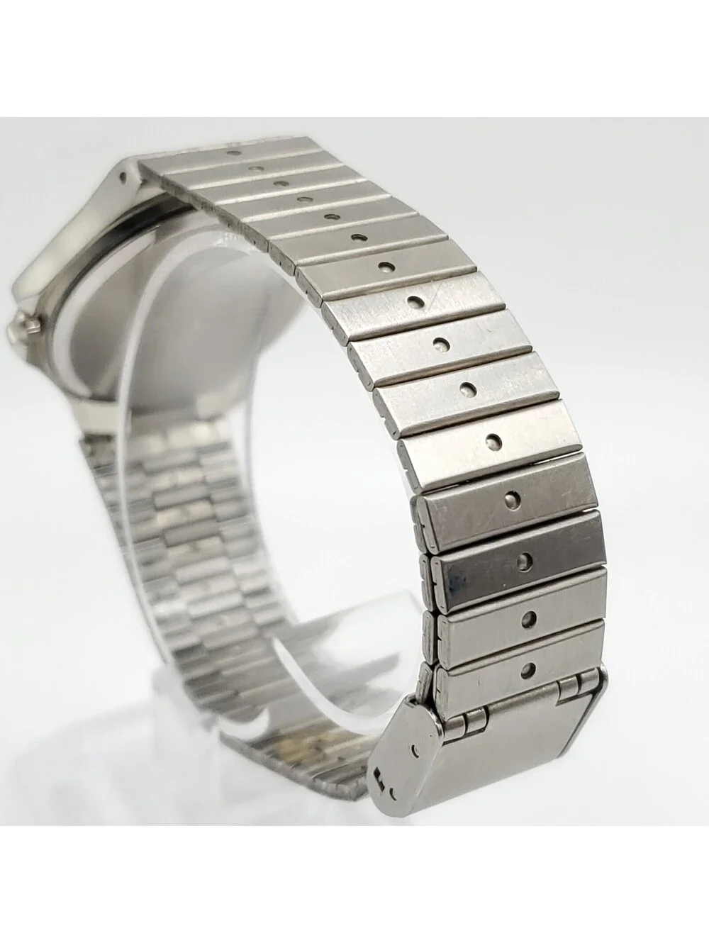 Geneva Watch Women 33mm Black Dial Rhinestone Bezel Silver Tone New Battery